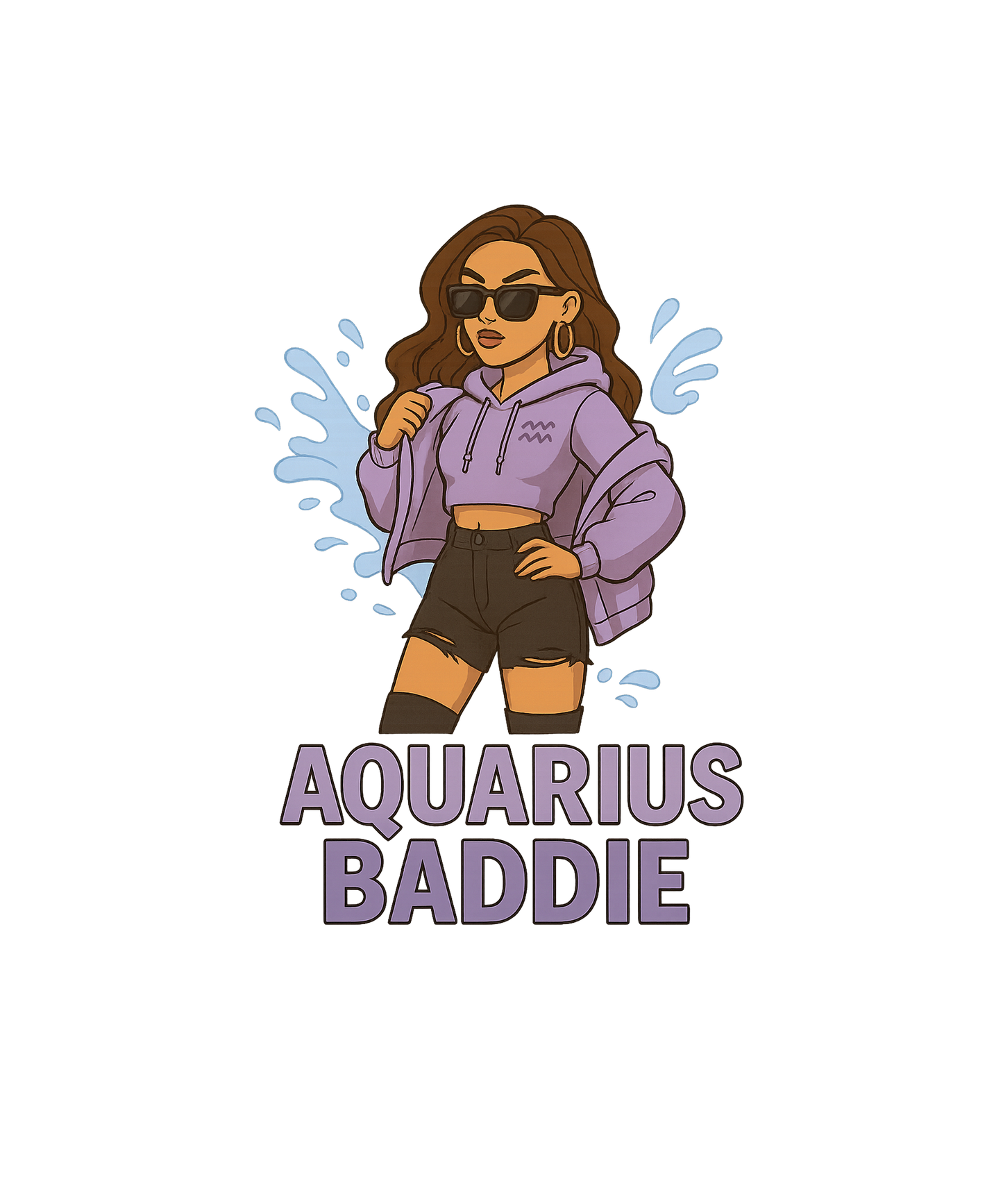 Aquarius Baddie Premium Hoodie | Zodiac Vibe Co.